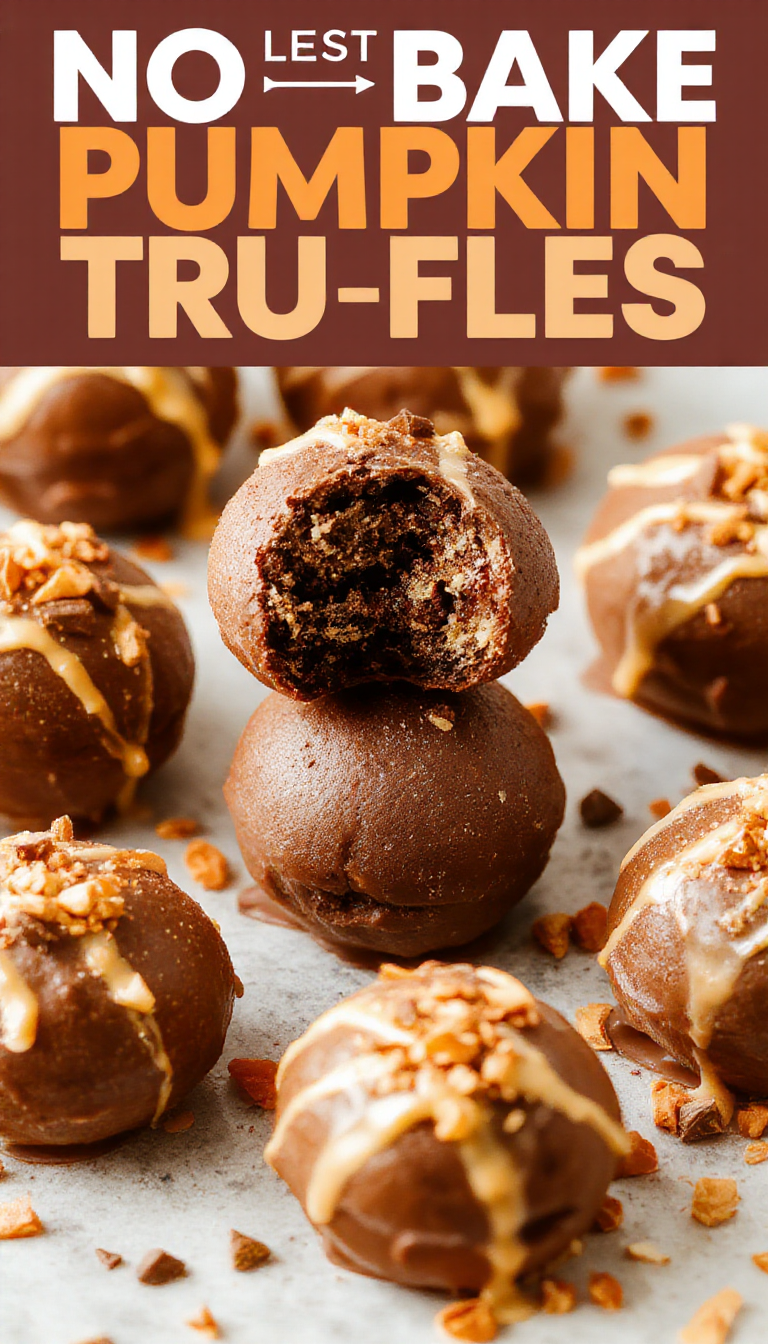 A plate of no-bake pumpkin Oreo truffles decorated with orange and white sprinkles, showcasing the creamy pumpkin filling inside chocolate coating.