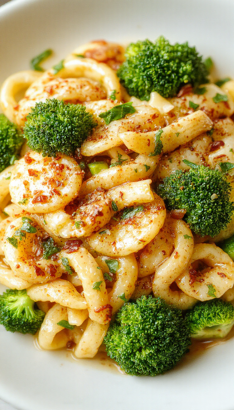 A vibrant plate of healthy broccoli pasta garnished with Parmesan cheese on a wooden table.
