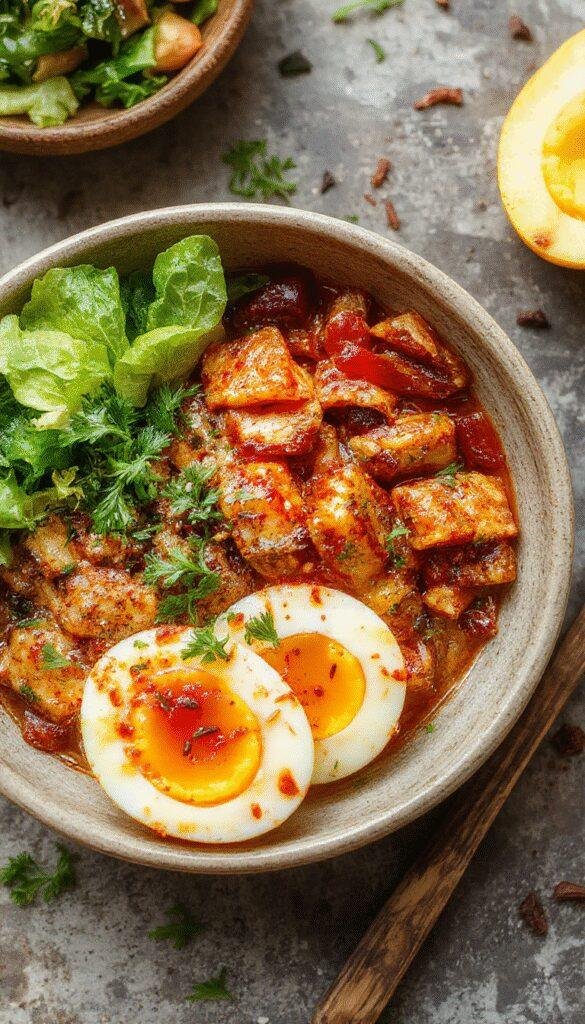 A vibrant low-carb egg roll bowl featuring shredded cabbage, chopped vegetables, and seasoned ground chicken garnished with green onions.