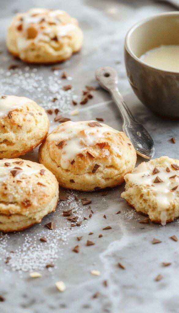 A plate of freshly baked Golden Mornings Butter Swim Biscuits with a golden crust and flaky layers, served on a rustic wooden table