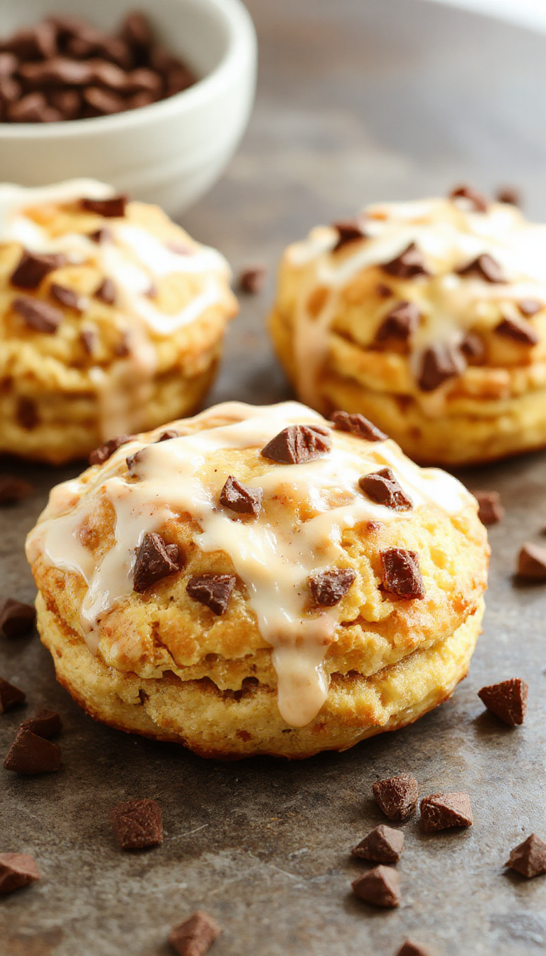 Close-up of freshly baked protein biscuits on a wooden tray, showcasing their golden crust and hearty texture.