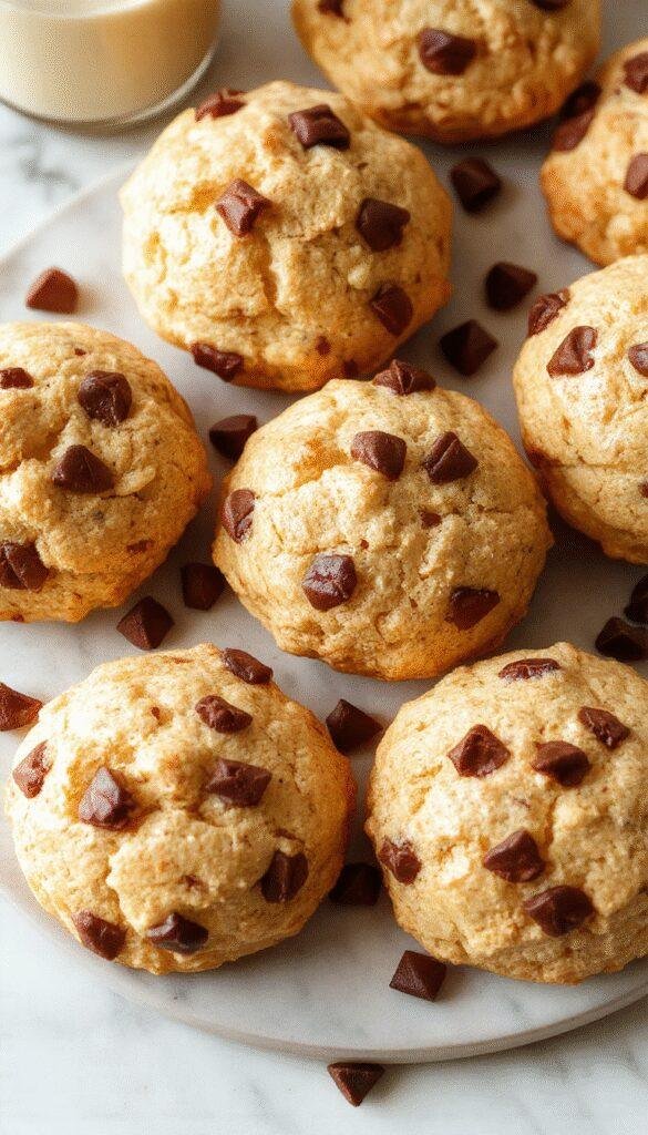 Golden Rise and Shine Protein Biscuits on a rustic wooden table, showcasing their crispy exterior and fluffy interior, ready to boost your morning.