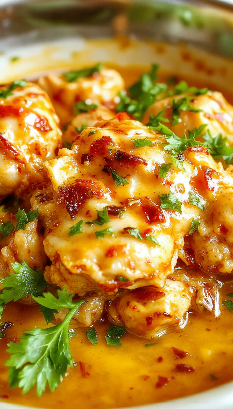 A plate of creamy homemade butter chicken garnished with fresh herbs and served with naan and rice.