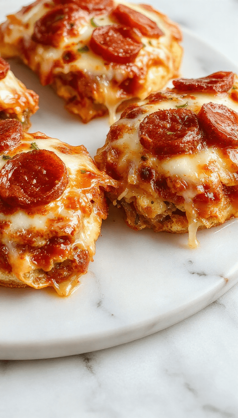 Golden brown pepperoni pizzadillas with melted cheese oozing from the center, garnished with fresh herbs on a rustic wooden plate, showcasing crispy edges and gooey cheese texture