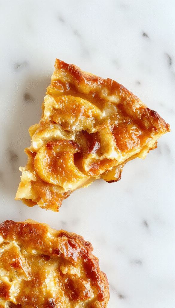 A golden-brown apple pie with a lattice crust, sliced open to reveal a filling of tender apple slices and warm cinnamon, topped with a light dusting of powdered sugar, styled on a rustic wooden table with a scoop of vanilla ice cream on the side.