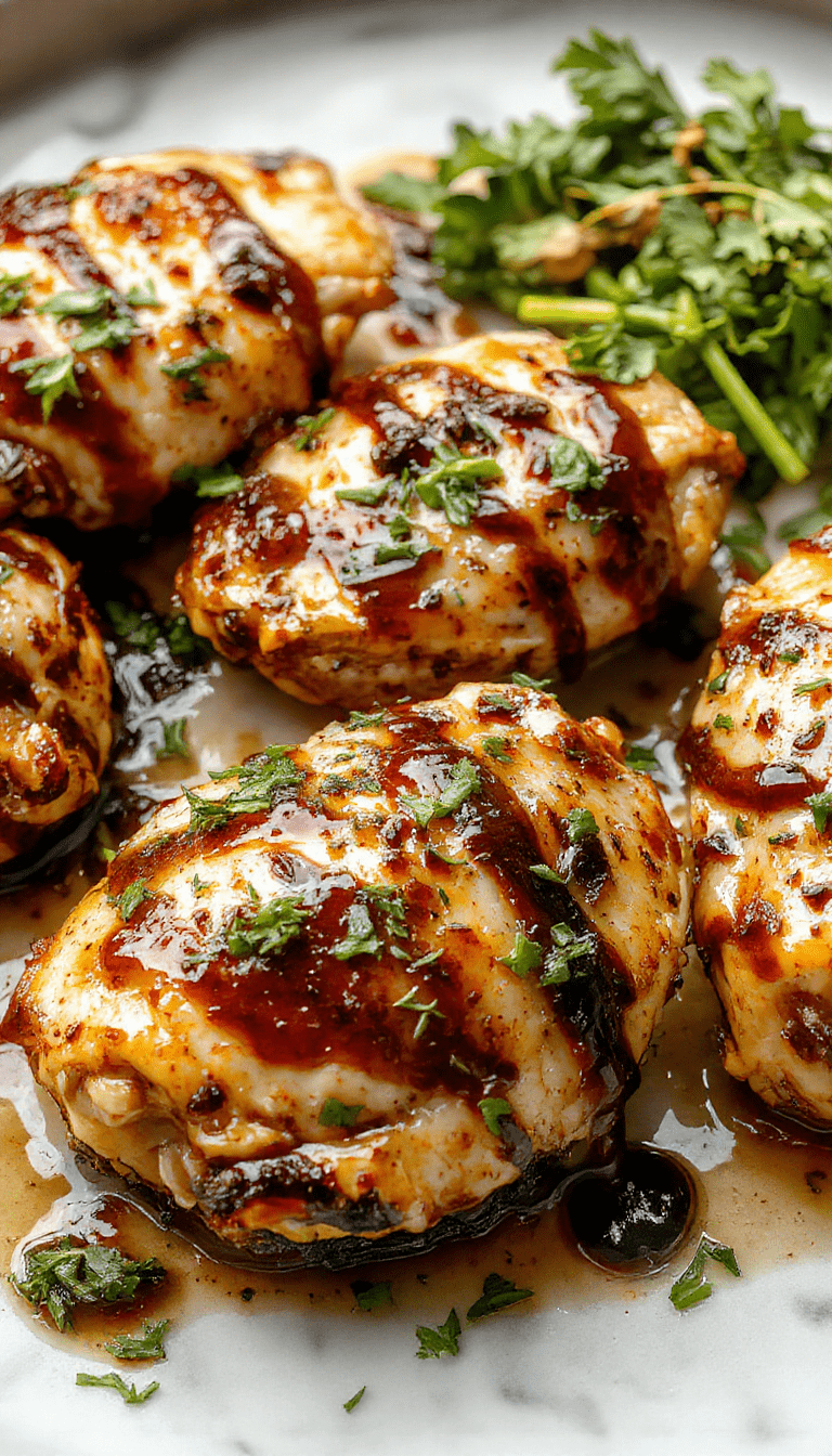 Colorful plate of balsamic chicken featuring juicy, golden-brown chicken breasts glazed with rich balsamic reduction, garnished with fresh herbs and roasted vegetables in the background, styled on a rustic wooden surface with vibrant natural lighting highlighting the textures and glossy sauce.