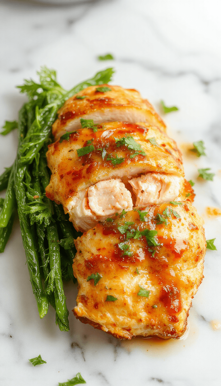 A vibrant plate of creamy butter chicken garnished with fresh cilantro, served alongside fluffy steamed rice. The dish features tender, saucy chicken pieces coated in a rich, golden buttery sauce, with a glossy finish and a sprinkle of herbs. The background showcases a rustic wooden table with side garnishes and a drizzle of sauce for extra appeal.