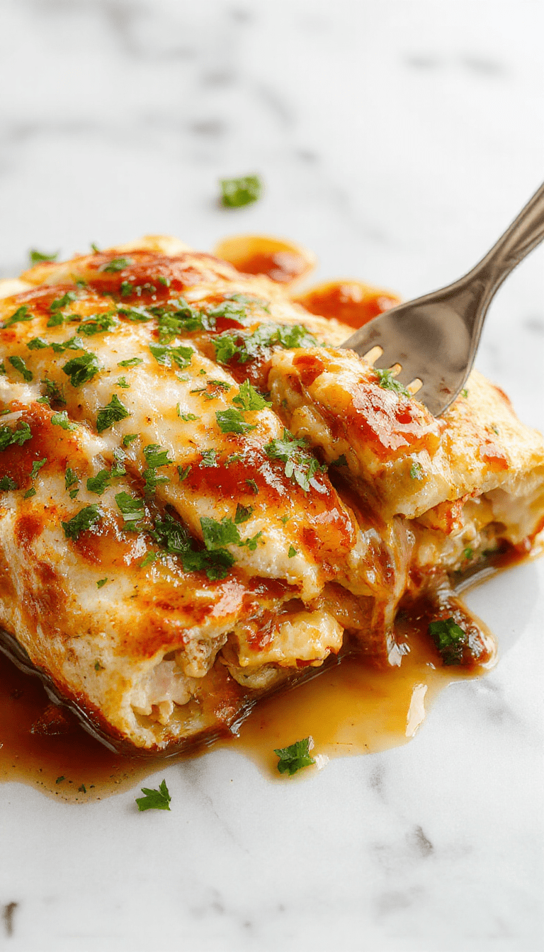 A colorful, steaming chicken burrito casserole served in a rustic baking dish. The casserole features golden-brown melted cheese, vibrant diced tomatoes, green cilantro, and layers of seasoned chicken and rice. The dish is garnished with fresh cilantro leaves and served alongside warm tortillas, creating an inviting and hearty presentation.