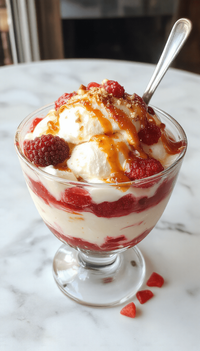 A vibrant layered trifle in a clear glass bowl showcasing alternating layers of creamy custard, fresh berries, and sponge cake topped with whipped cream and colorful sprinkles, beautifully styled for an inviting dessert presentation.