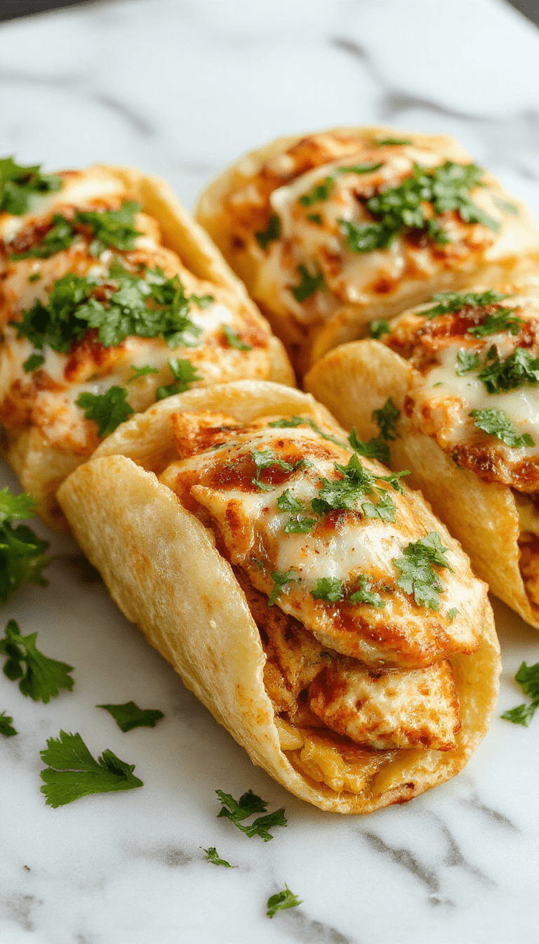 Colorful mini baked chicken tacos with golden crispy shells filled with tender seasoned chicken, fresh lettuce, shredded cheese, and salsa on a rustic plate, styled with vibrant ingredients and a bright kitchen background.