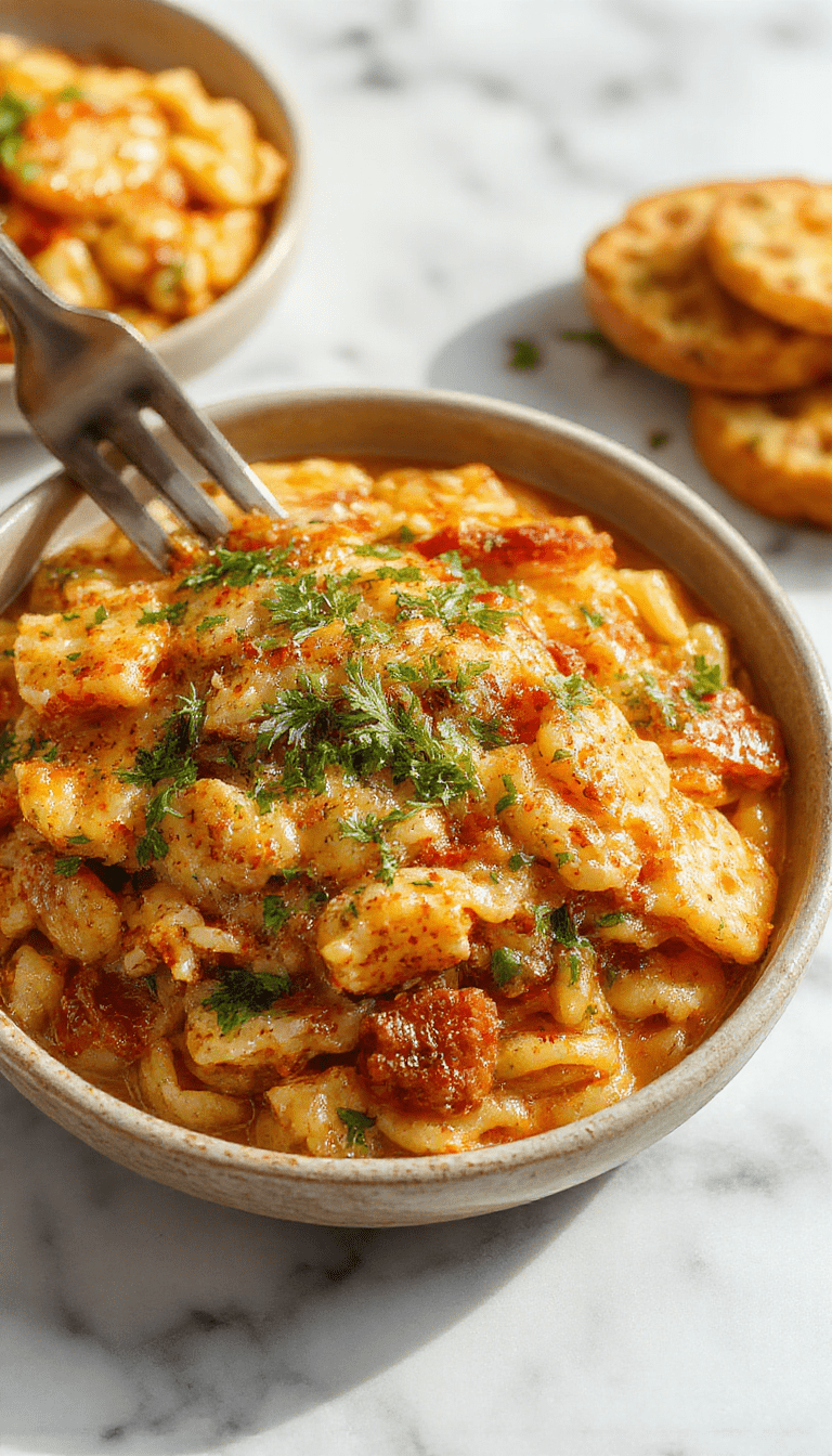 A vibrant plate of creamy orzo pasta garnished with fresh herbs and cherry tomatoes, served in a rustic white bowl on a wooden table, with a drizzle of olive oil and a sprinkle of parmesan cheese, showcasing rich textures and inviting colors.