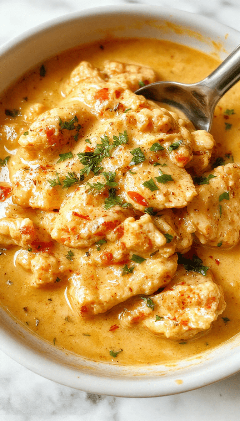 A vibrant bowl of Indian butter chicken featuring tender, juicy chicken chunks coated in a rich, creamy orange sauce, garnished with fresh cilantro and served alongside naan bread on a rustic wooden table, with colorful spices and a small bowl of additional sauce in the background