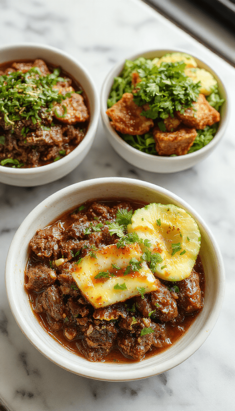 A vibrant Korean ground beef bowl featuring seasoned cooked ground beef placed atop white rice, garnished with chopped green onions, sesame seeds, and sliced cucumbers, presented in a rustic bowl on a wooden table with a side of spicy gochujang sauce and fresh vegetables, showcasing colorful textures and authentic Korean flavors.