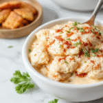 Colorful presentation of tender shredded chicken glazed with a glossy, sweet Hawaiian sauce, garnished with pineapple chunks and sesame seeds on a white plate with a vibrant background.