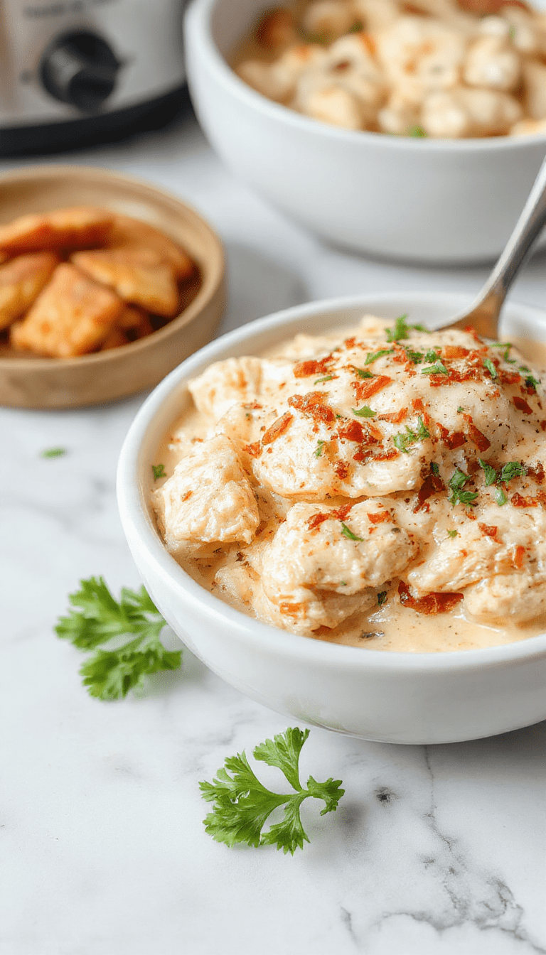 Colorful presentation of tender shredded chicken glazed with a glossy, sweet Hawaiian sauce, garnished with pineapple chunks and sesame seeds on a white plate with a vibrant background.